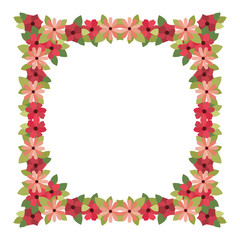 frame with flowers isolated icon