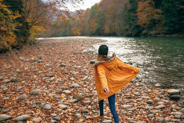 woman at the river autumn forest © SHOTPRIME STUDIO