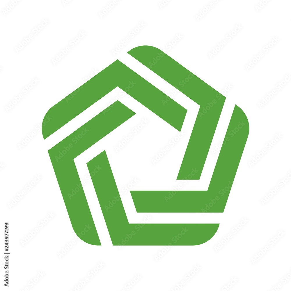 Wall mural pentagonal icon logo vector