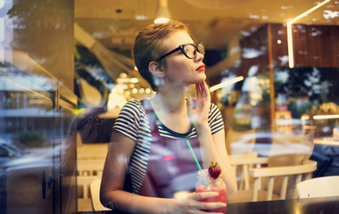 woman in cafe
