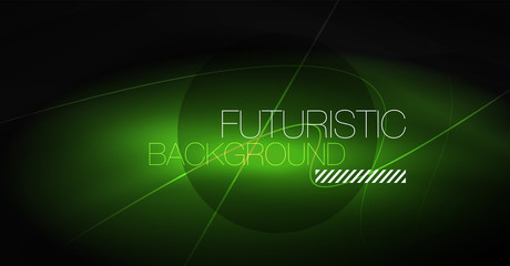 Digital technology abstract background - neon geometric design. Abstract glowing lines. Colorful techno background. Futuristic shape.