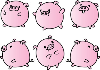 cartoon fat cute pig
