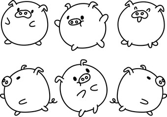 cartoon fat cute pig