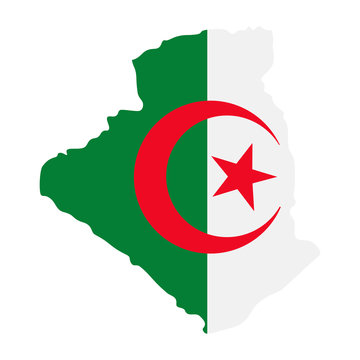 recommend clip art: map of Algeria - flag