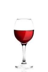 glass of red wine isolated on white background