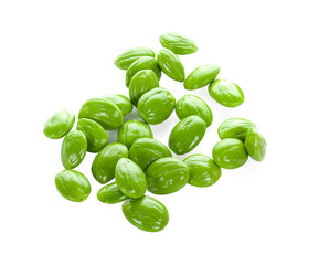 Parkia speciosa seeds or bitter bean on white background