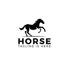 Running horse logo template isolated on white background