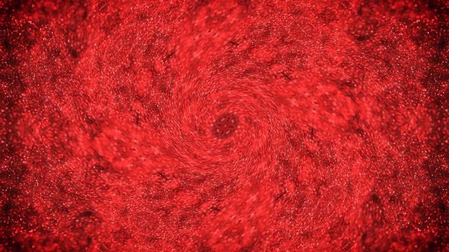 Shiny flowing kaleidoscope red glitter VJ loop abstract particle background
