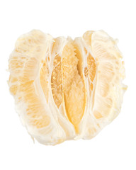 pulp ripe exotic fruit pomelo isolated on white background