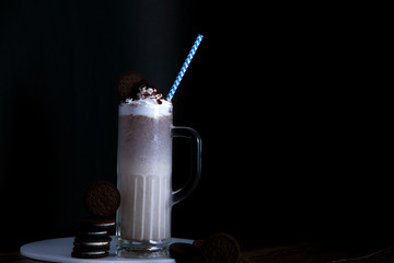 Oreo cookie milkshake photography