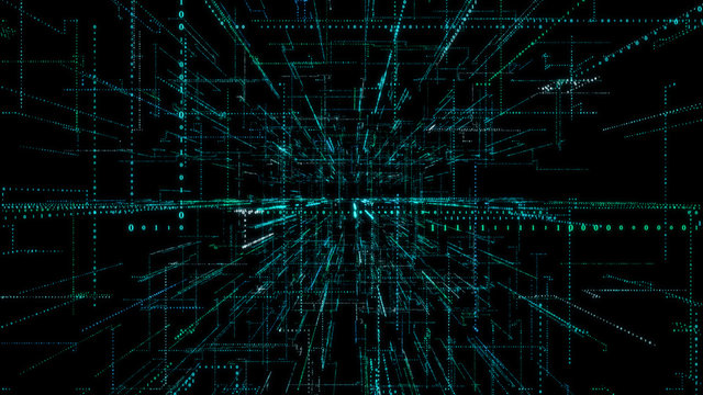 3D Smart digital binary code with futuristic smart technology connection network concept . © jamesteohart