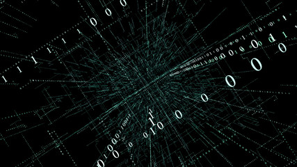 3D Smart digital binary code with futuristic smart technology connection network concept .
