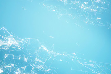 Abstract plexus network connection systems with dots and connecting lines .