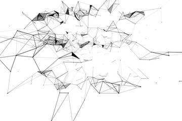 Obraz premium Abstract plexus network connection systems with dots and connecting lines .
