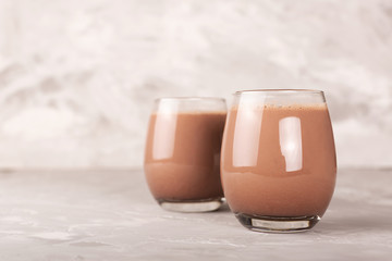 Two glasses of cocoa drink