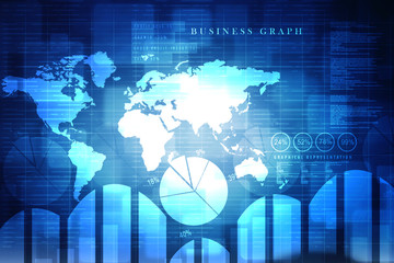 2d rendering Stock market online business concept. business Graph 