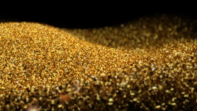 Shiny flowing wave golden glitter seamless VJ loop abstract particle background