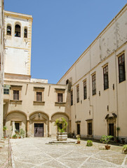 Fototapeta na wymiar Courtyard at State Archives offices, Palermo