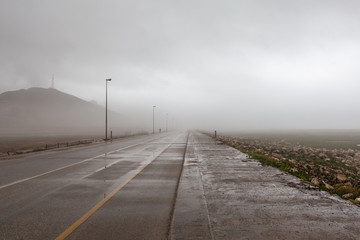Fototapeta premium The roads and scenery near Salalah, Dhofar Province, Oman, during Khareef monsoon season