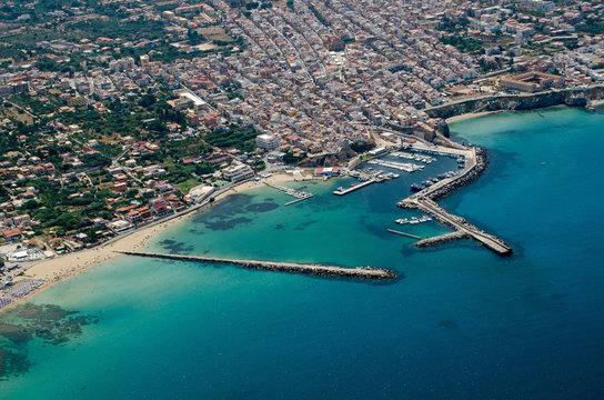 Aerial view of Terrasini town, Palermo, Sicily