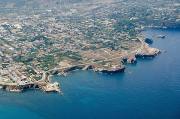Aerial view of the headland of Terrasini, Sicily