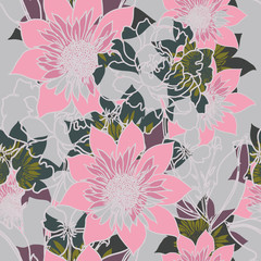 Beautiful seamless floral pattern background.