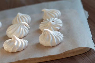 Fototapeta na wymiar group of sweet meringue on a table