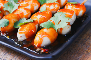 cooked with teriyaki japanese meatball grill