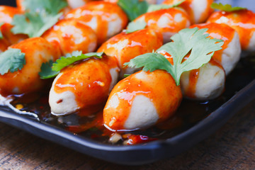 cooked with teriyaki japanese meatball grill