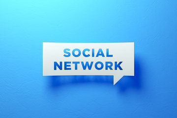 White Chat Bubble On Blue Background