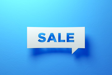 White Chat Bubble On Blue Background