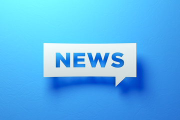 White Chat Bubble On Blue Background