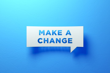 White Chat Bubble On Blue Background