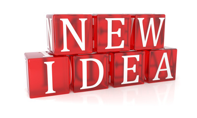 New Idea Cube text on white background