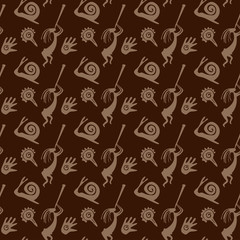 African seamless pattern with original inhabitants