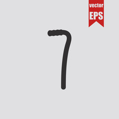 Wooden walking stick icon.Vector illustration.