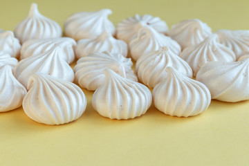 group of sweet meringue in a table