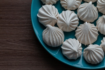 group of sweet meringue in a table