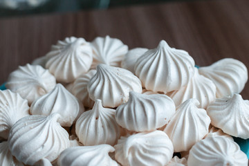 french meringue on white background