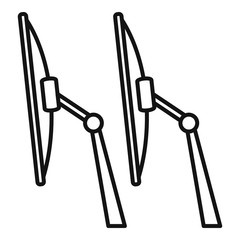 Windscreen wiper icon. Outline windscreen wiper vector icon for web design isolated on white background