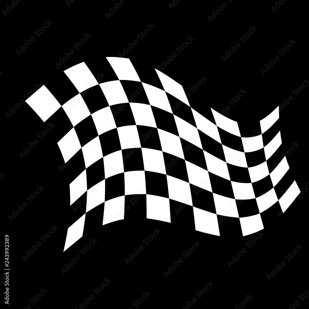 Poster flag race vector logo. champion or winner symbol.