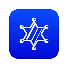 Sheriff star icon digital blue for any design isolated on white vector illustration