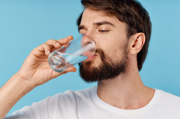 man drinking water