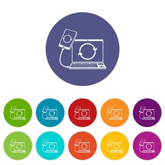 Connection smartphone icons color set vector for any web design on white background