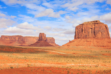 Panorama with famous Buttes of Monument Valley from Arizona, USA.