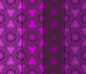 Set of Art Deco Pattern Of Geometric Elements. Seamless Pattern. Vector Illustration. Purple color