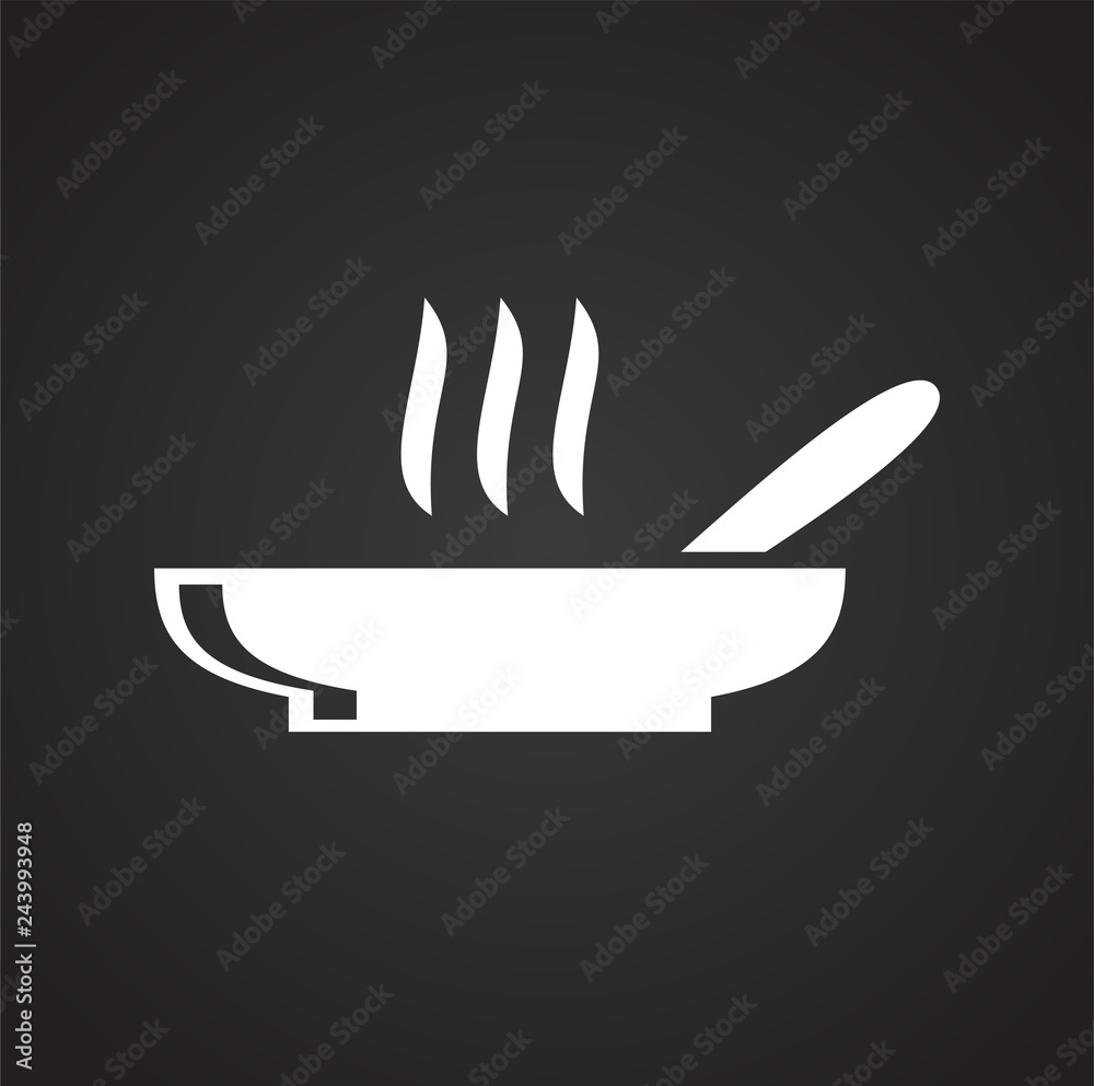 Poster dish icon on black background for graphic and web design, modern simple vector sign. internet concep