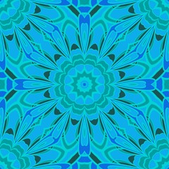 Blue color seamless floral pattern. Vector illustration. For design, fashion print