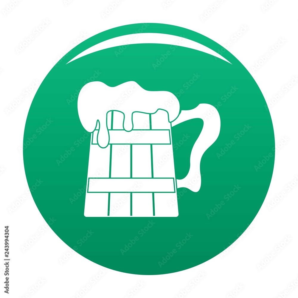 Poster big beer mug icon. simple illustration of big beer mug vector icon for any design green