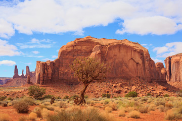 Fototapeta na wymiar Panorama with famous Buttes of Monument Valley from Arizona, USA.